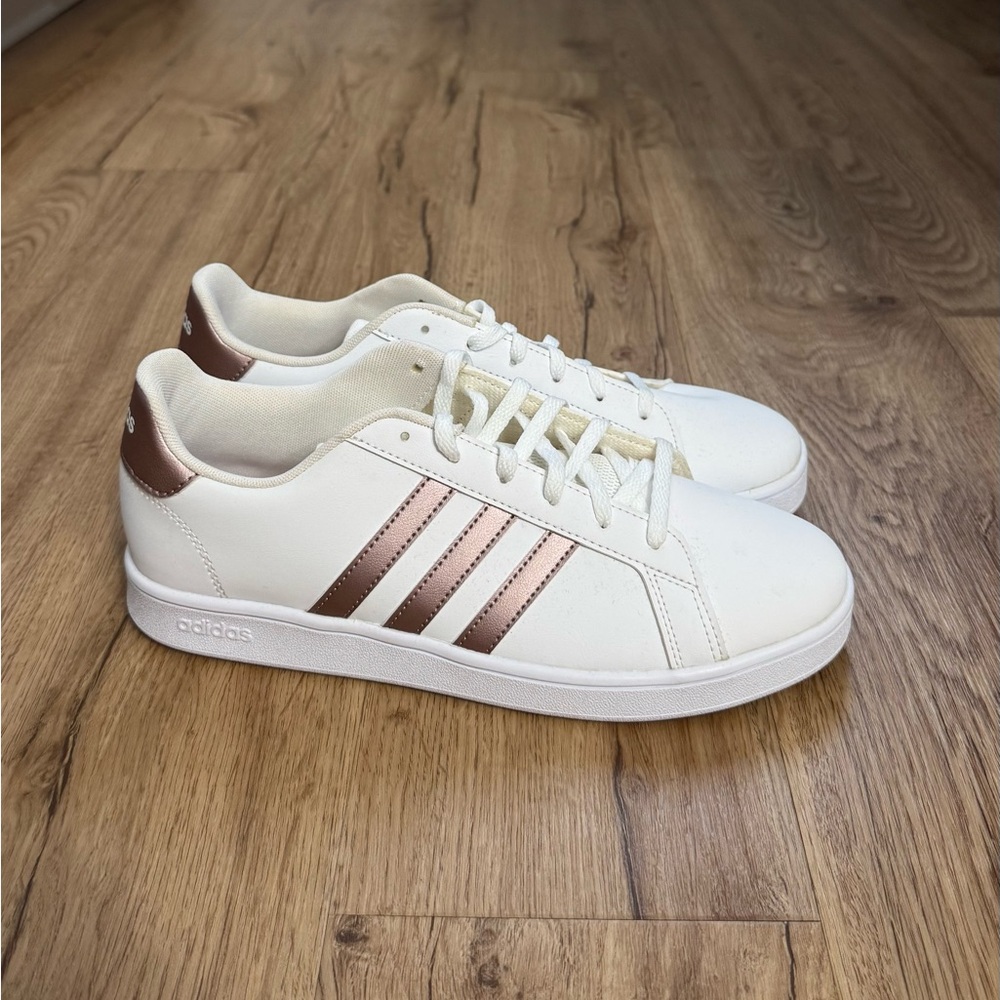 Adidas Grand Court Sneaker - White & Rose Gold